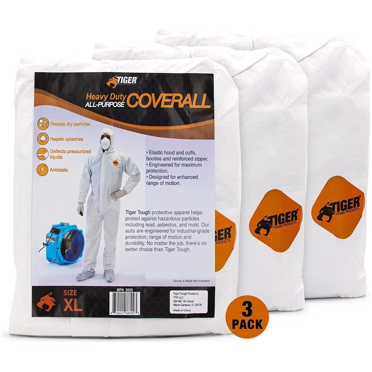 Heavy Duty All Purpose Coveralls. Engineered for Maximum Protection & Comfort (25ct) Misc L,XL,2XL,3XL,4XL
