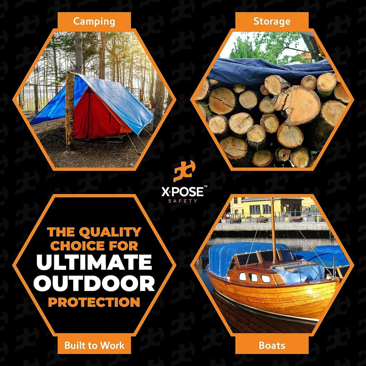 X Pose 5 MIL Blue Tarp. All Purpose, Durable and Industrial Strength Tarp Misc 30'x50',40'x60'