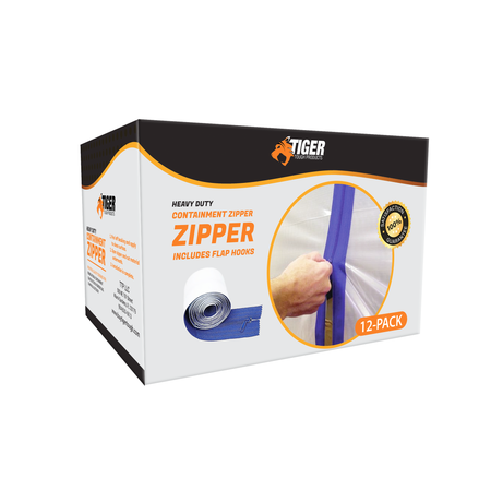 Heavy Duty Containment Zipper. Peel & Stick Double Sided (12 Pack) Misc