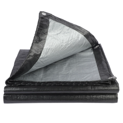 Heavy Duty Black Silver Tarp - 40' x 60' 12 Mil Dry Gear supplies