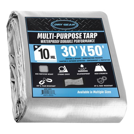 10 MIL Heavy Duty Multi-Purpose Tarp Dry gear supplies 30 x 50