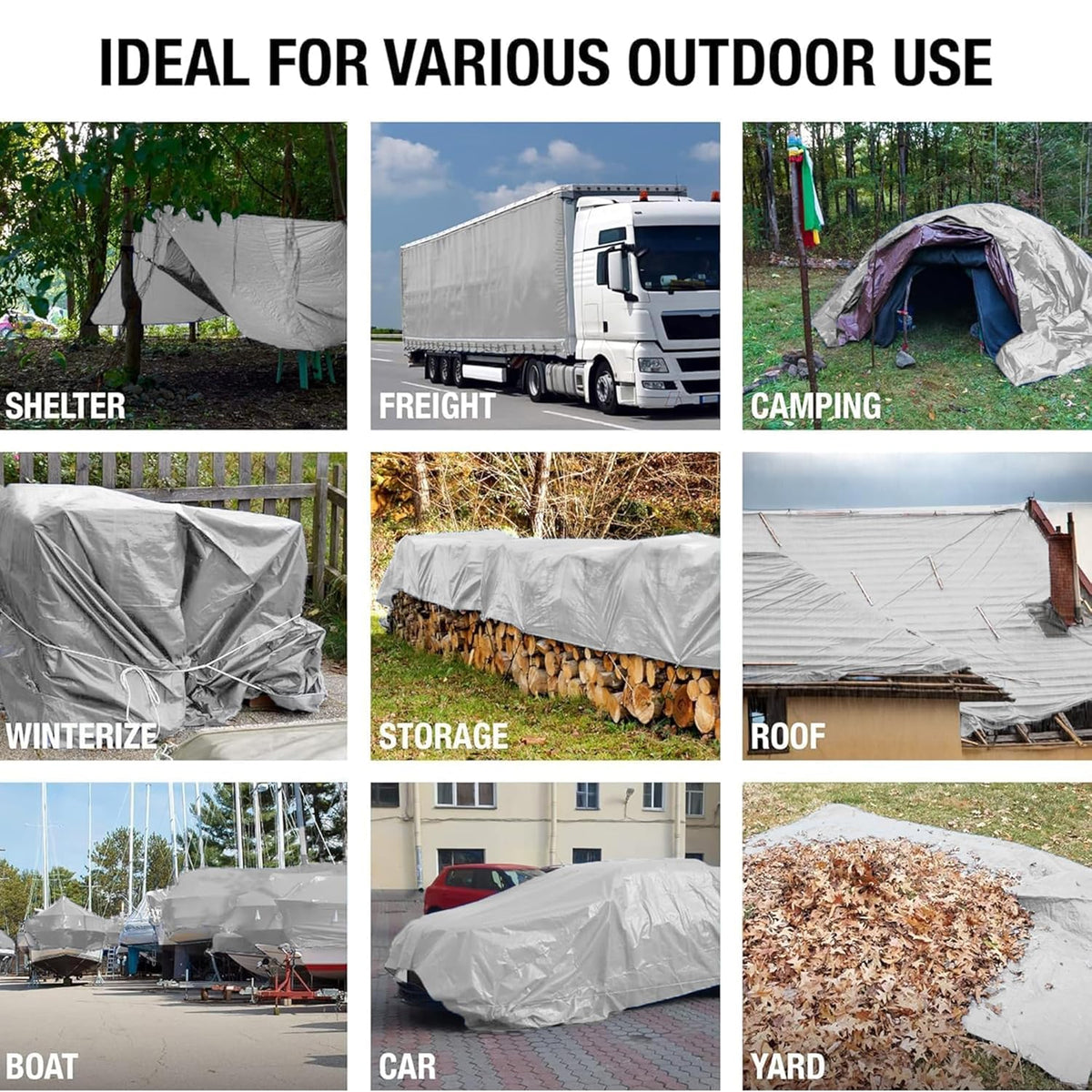 10 MIL Heavy Duty Multi-Purpose Tarp Dry gear supplies 20 x 30,30 x 50,30 x 60,40 x 60