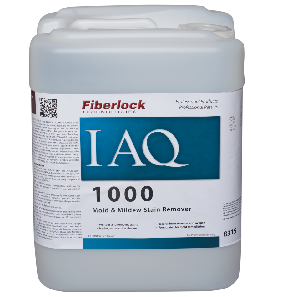 Fiberlock IAQ 1000, Hydrogen Peroxide Mold & Mildew Stain Remover (5 gal) Misc