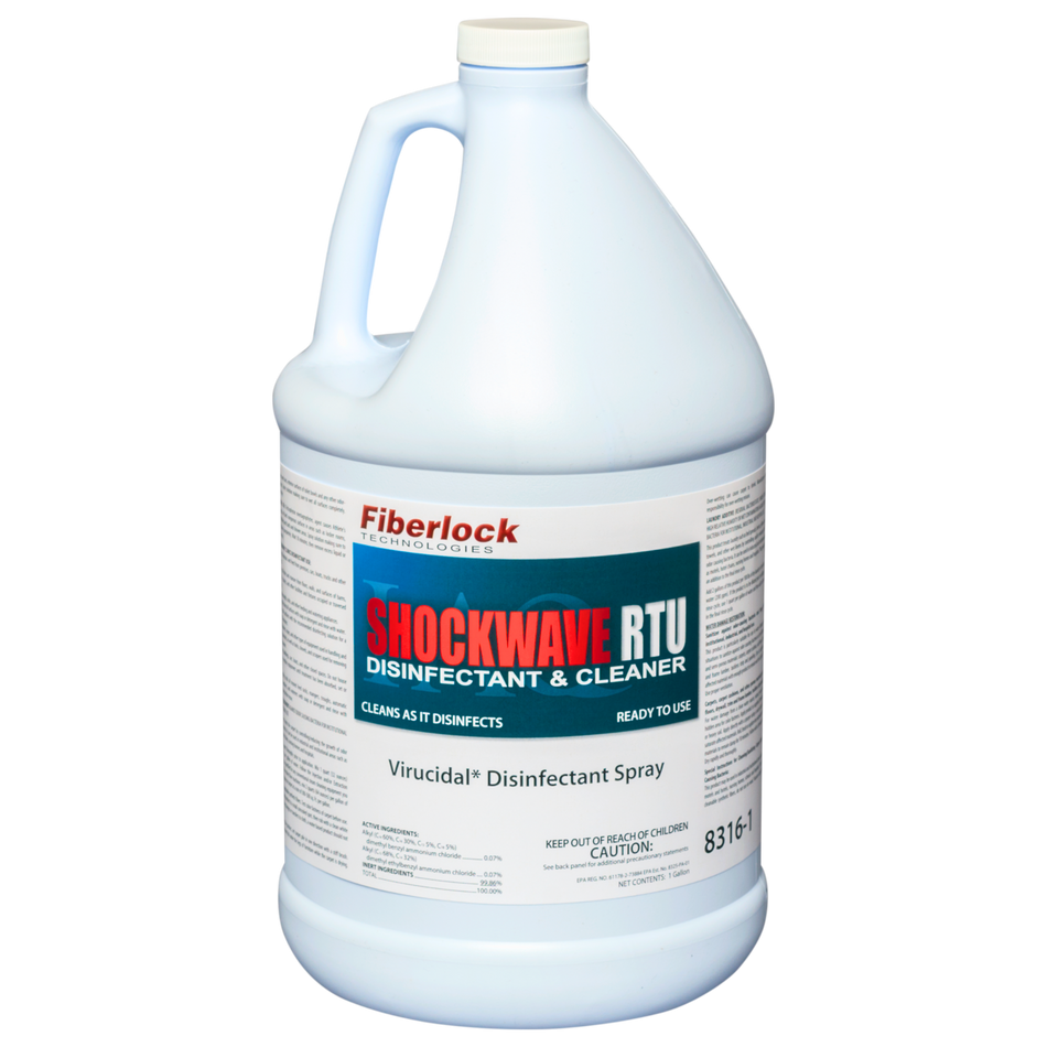 Fiberlock ShockWave RTU Disinfectant & Cleaner Concentrate chemical 1 gal,4 gal