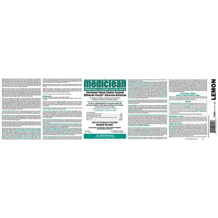Mediclean, Germicidal Cleaner Concentrate Microban,  Lemon (1 gal) Misc 1 gal,4 gal