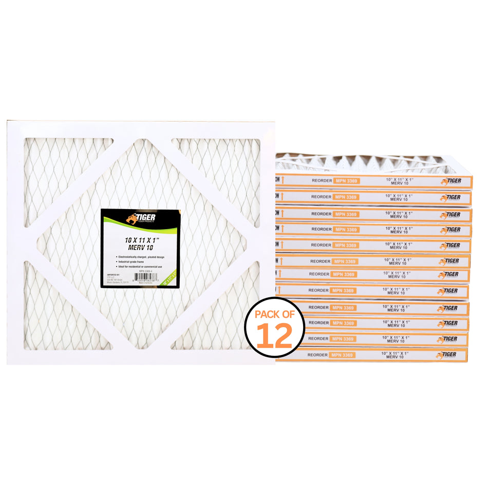 10 in. x 11 in. x 1 in. MERV 10 Pleated Filter Filter 12