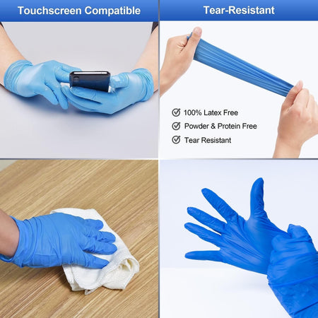 Pro Grade Nitrile Gloves, Power & Latex Free, Blue (100ct) Misc M,L,XL,M-Case of 10,L-Case of 10,XL-Case of 10