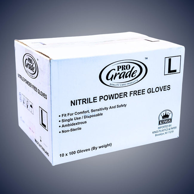 Pro Grade Nitrile Gloves, Power & Latex Free, Blue (100ct) Misc M-Case of 10,L-Case of 10,XL-Case of 10
