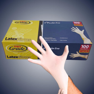 Pro Grade Latex Gloves, Powder Free (100ct) Misc L