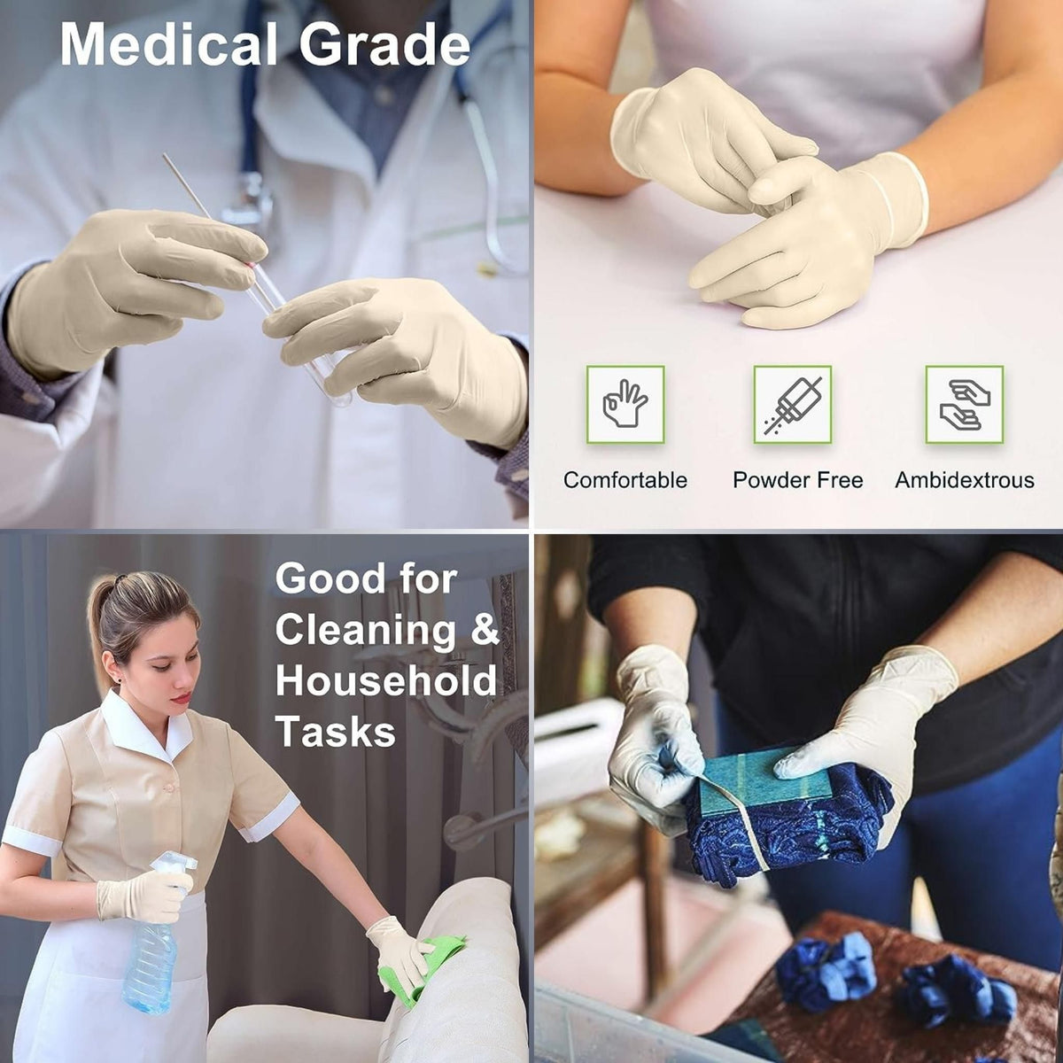 Pro Grade Latex Gloves, Powder Free (100ct) Misc L,XL,L-Case of 10,XL-Case of 10