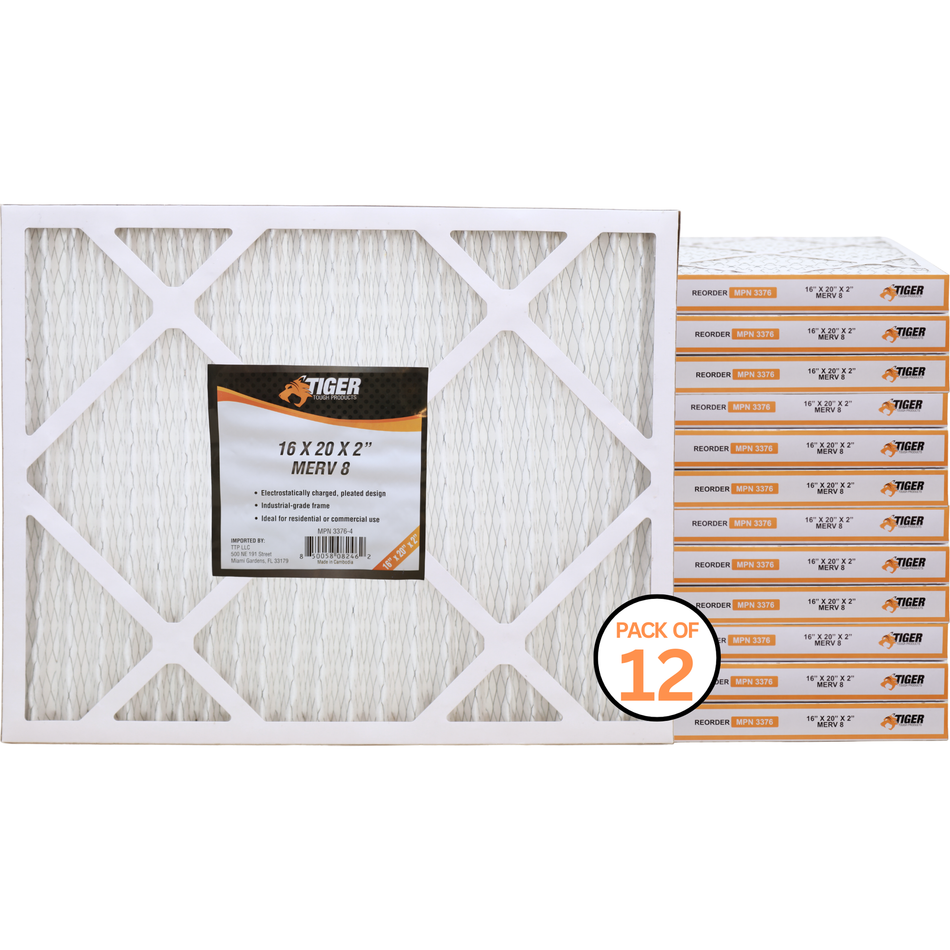 16 in. x 20 in. x 2 in. MERV 8 Pleated Filter Filter 4,8