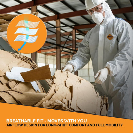 Breathable Coverall, Ultimate Comfort & Protection (25ct) Coverall L,2XL,XL,3XL,4XL