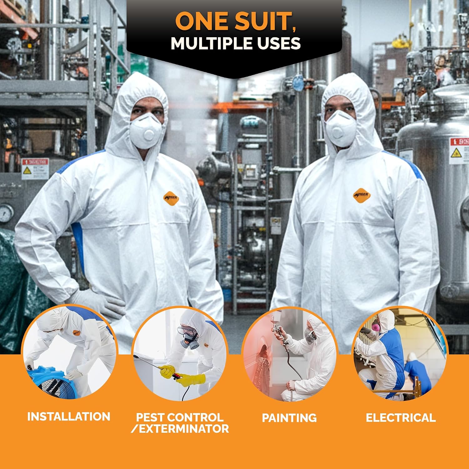 Breathable Coverall, Ultimate Comfort & Protection (25ct) Coverall L,2XL,XL,3XL,4XL