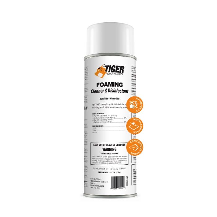 Tiger Tough Foaming & Cleaner Disinfectant Spray 19oz - Case of 12 Chemical
