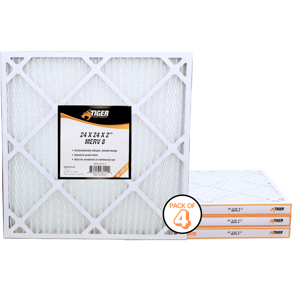 24 in. x 24 in. x 2 in. MERV 8 Pleated A/C Filter Filter 4