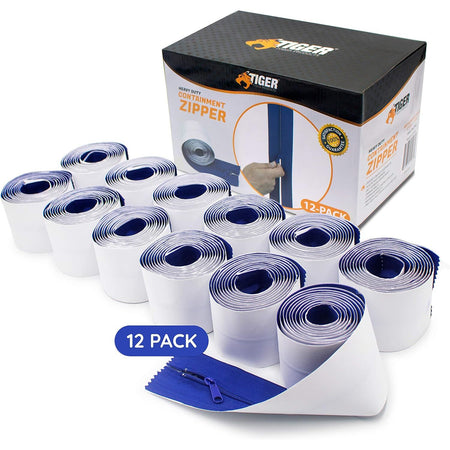 Heavy Duty Containment Zipper. Peel & Stick Double Sided (12 Pack) Misc