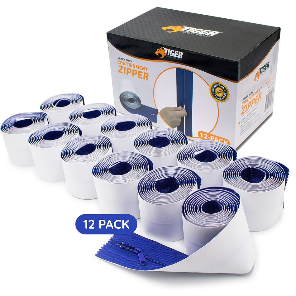 Heavy Duty Containment Zipper. Peel & Stick Double Sided (12 Pack) Misc