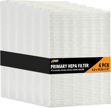 Tiger Tough HEPA Filter Replacement for Honeywell HPA300, HPA200, HPA100, HPA090 Series & HPA5300 Air Purifier, True HEPA Filter R, (Pack of 6)