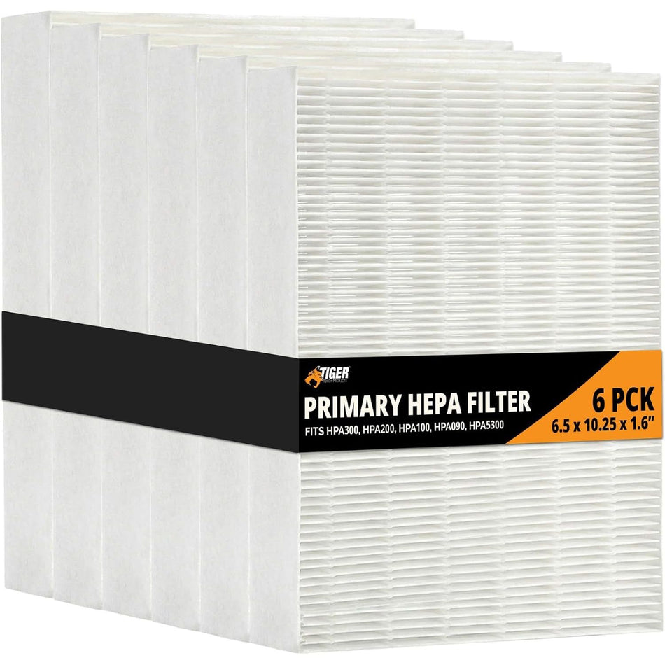 Tiger Tough HEPA Filter Replacement for Honeywell HPA300, HPA200, HPA100, HPA090 Series & HPA5300 Air Purifier, True HEPA Filter R, (Pack of 6)
