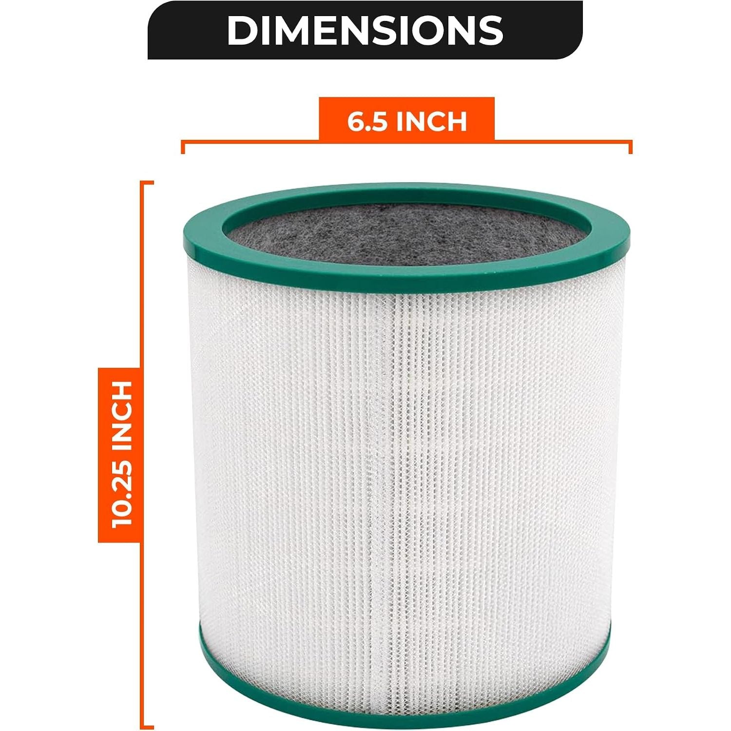 Tiger Tough Air Purifier HEPA Filter Replacement - Compatible with Dyson Pure Cool Link & Tower Purifier TP01 TP02 TP03 and AM11, Replaces Part 968126-03, 305158-01, 305159-01, 308400-01, 308401-01 Filter