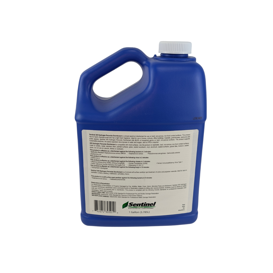 Sentinel 305 Hydrogen Peroxide Disinfectant chemical 1 Gallon,4 x1  Gallon Case