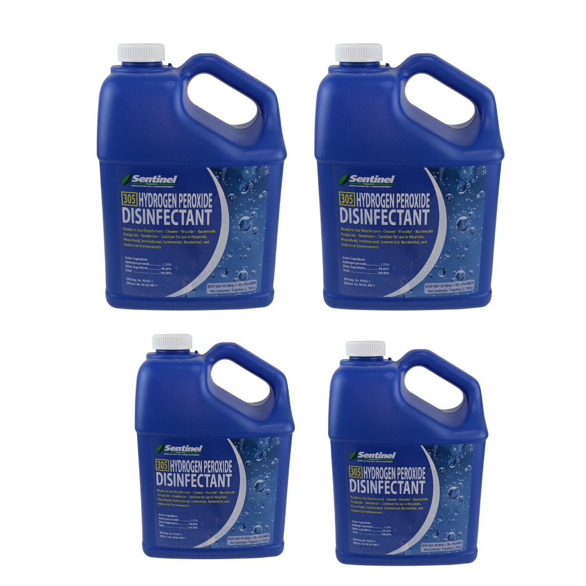 Sentinel 305 Hydrogen Peroxide Disinfectant chemical 4 x1  Gallon Case