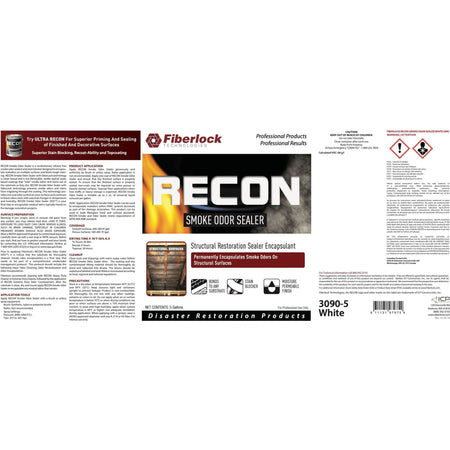 Fiberlock RECON Smoke Odor Sealer, White Misc 1 gal,4 gal,5 gal