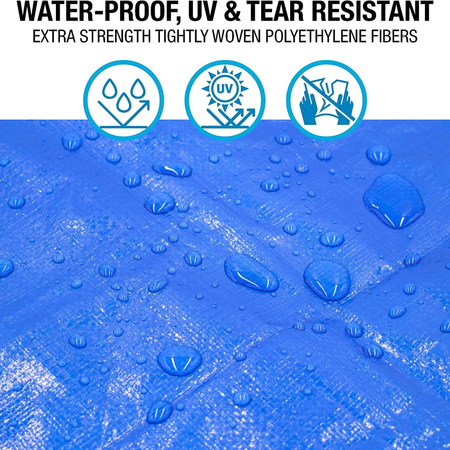 Heavy Duty 5 MIL Blue Tarp. All Purpose, Durable and Industrial Strength Tarp Misc 10x18,20x16,20x20,20x30,30x40,30x50,40x60