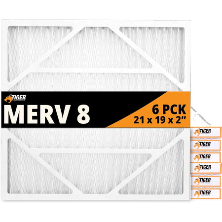 21x19x2 MERV 8 MPR 600-800 Pleated Air Filter for HEPA 700 Air Scrubber HVAC AC Furnace Filter Replacement (Pack of 6) Filter