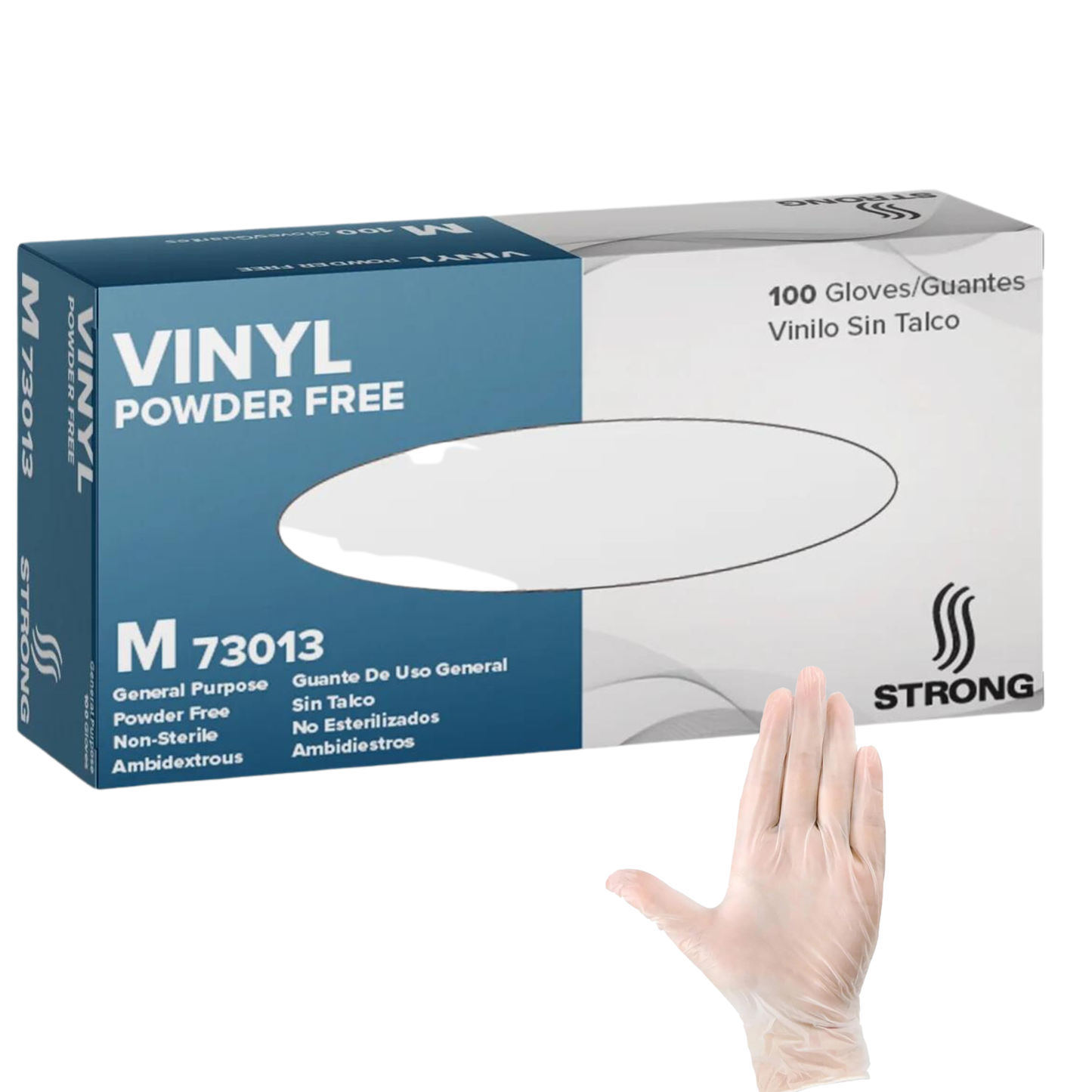 Strong Vinyl Gloves, General-Purpose Gloves, Powder Free (100ct) Misc S,M,S-Case of 10,M Case of 10