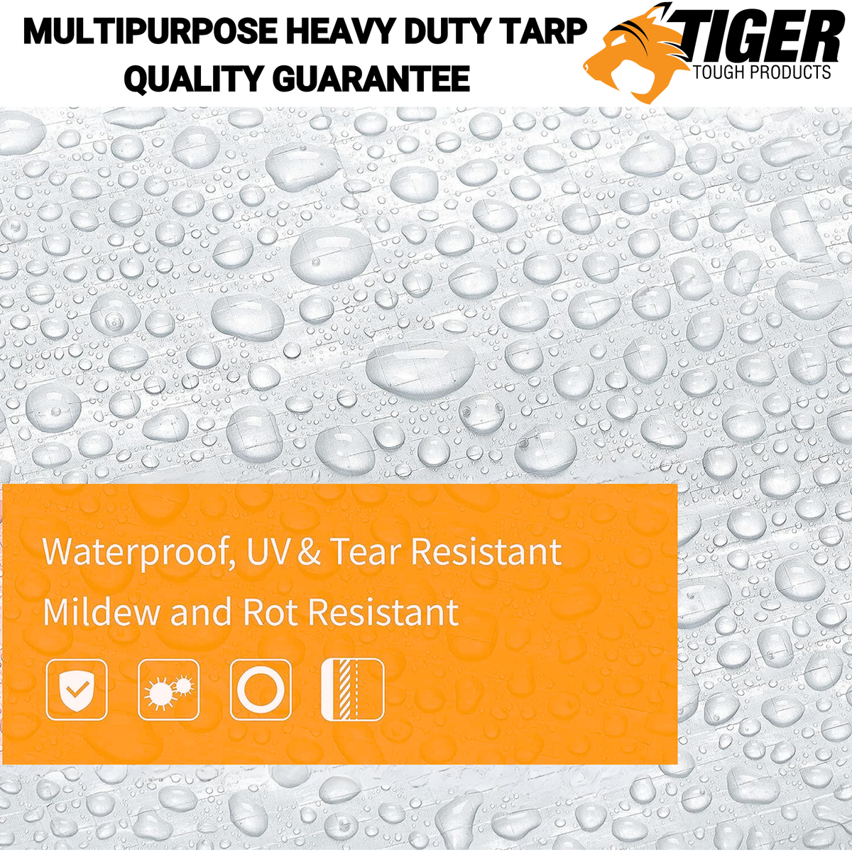 Heavy Duty 8 MIL White Tarp. All Purpose, Durable and Industrial Strength Tarp Misc 16'x20',20'x30',30'x50',40'x60'