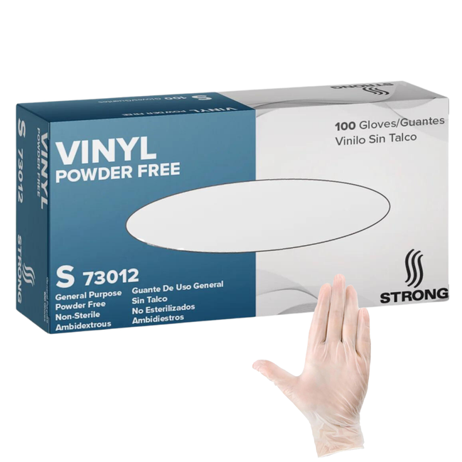 Strong Vinyl Gloves, General-Purpose Gloves, Powder Free (100ct) Misc S,S-Case of 10