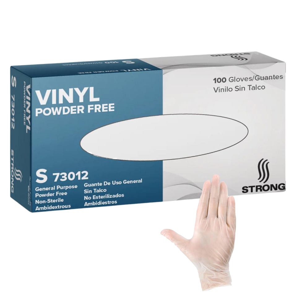 Strong Vinyl Gloves, General-Purpose Gloves, Powder Free (100ct) Misc S,S-Case of 10