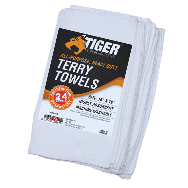 All Purpose Terry Towels, Versatile Cleaning Essentials 16x19 in. (24 Pack) Misc