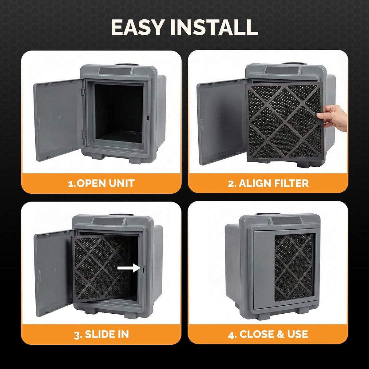 HEPA 500 Activated Filter – Replacement Air Purifier Filter for Air Scrubbers – Compatible with HEPA Air Purifiers & Home Air Filters 18x18x1 (Pack of 4) Filter