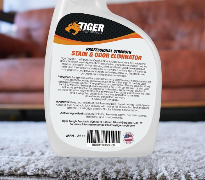 Products Pet Stain and Odor Remover - Enzyme Cleaner for Home & Professional Use, Stain Dissolver for Carpet, Upholstery, & More - Dog & Cat Urine, Feces, Vomit Eliminator, 32 Ounce Spray