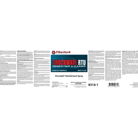 Fiberlock ShockWave RTU Disinfectant & Cleaner Concentrate Misc 1 gal,4 gal