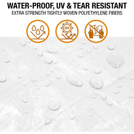 40 x 60 8 MIL Tiger Tough Heavy-Duty White Poly Tarp Tarp