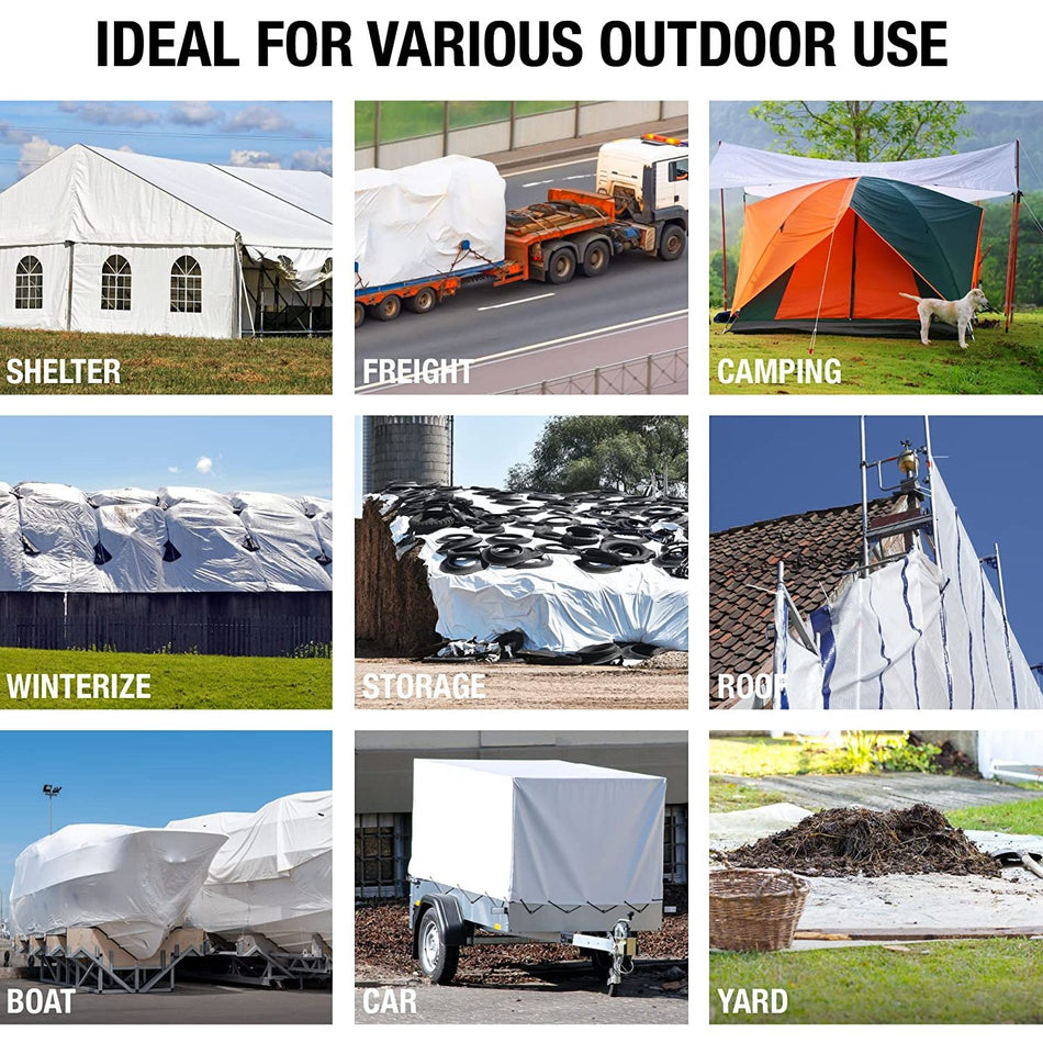 40 x 60 8 MIL Tiger Tough Heavy-Duty White Poly Tarp Tarp
