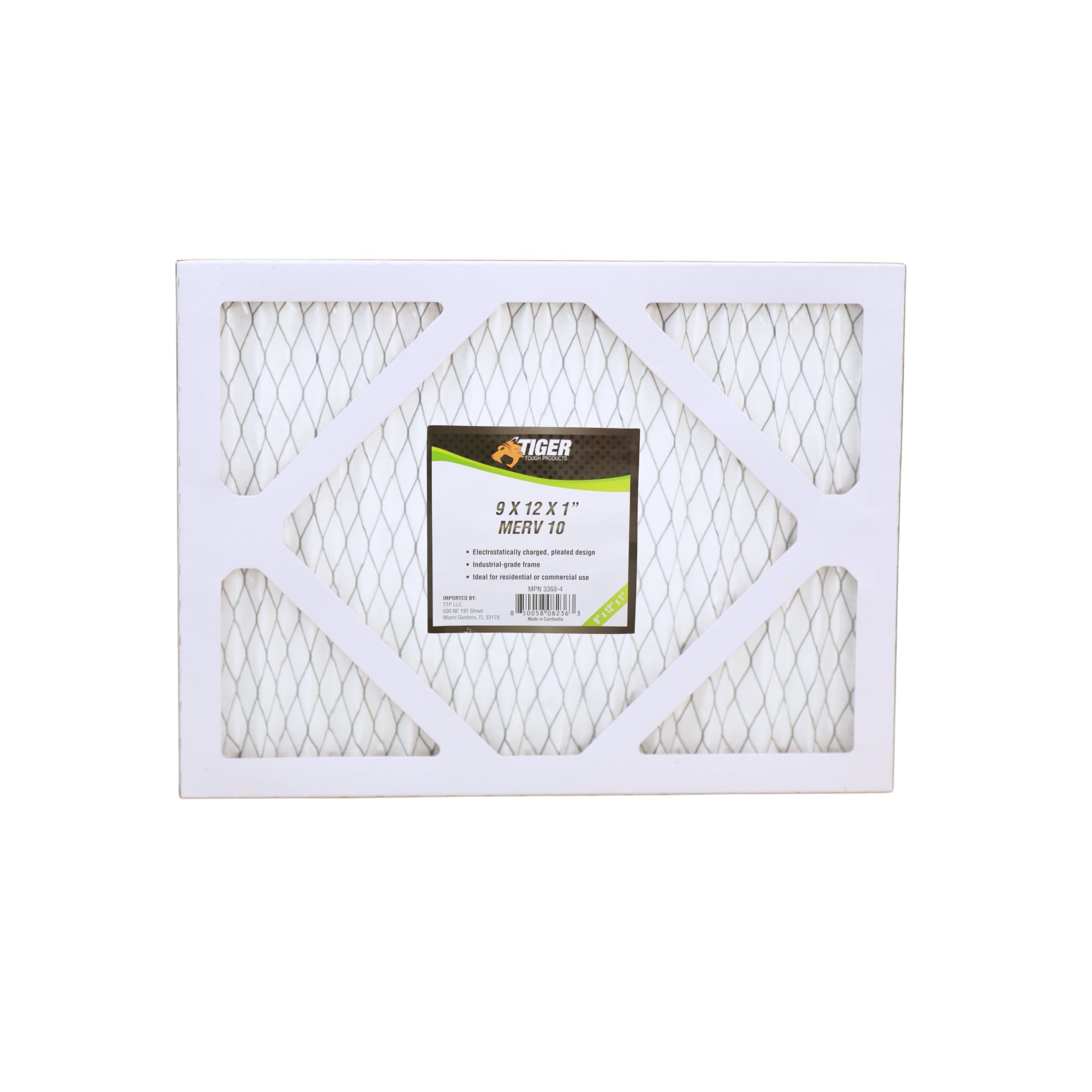 9 in. x 12 in. 1 in. MERV 10  A/C Filter Standard Pleated Filter 1
