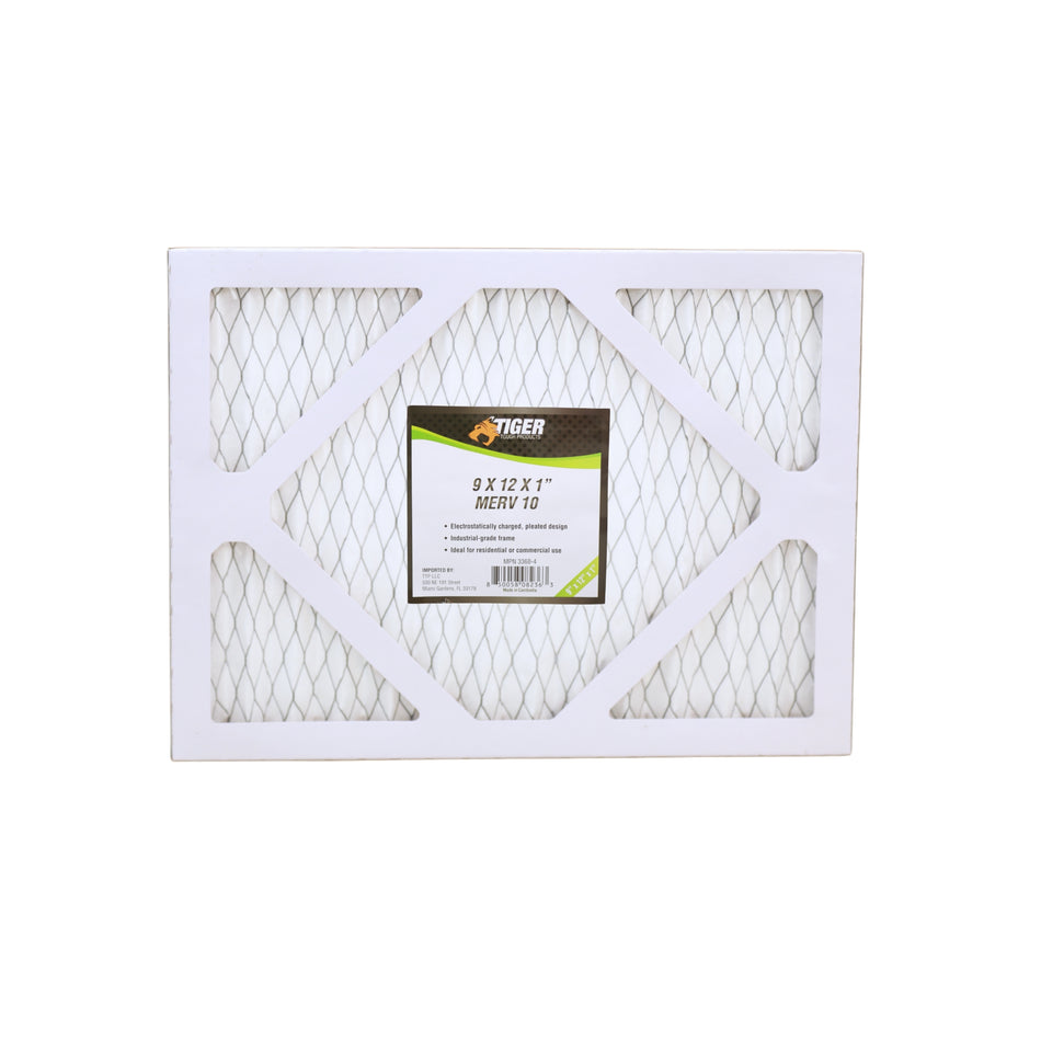 9 in. x 12 in. 1 in. MERV 10  A/C Filter Standard Pleated Filter 1