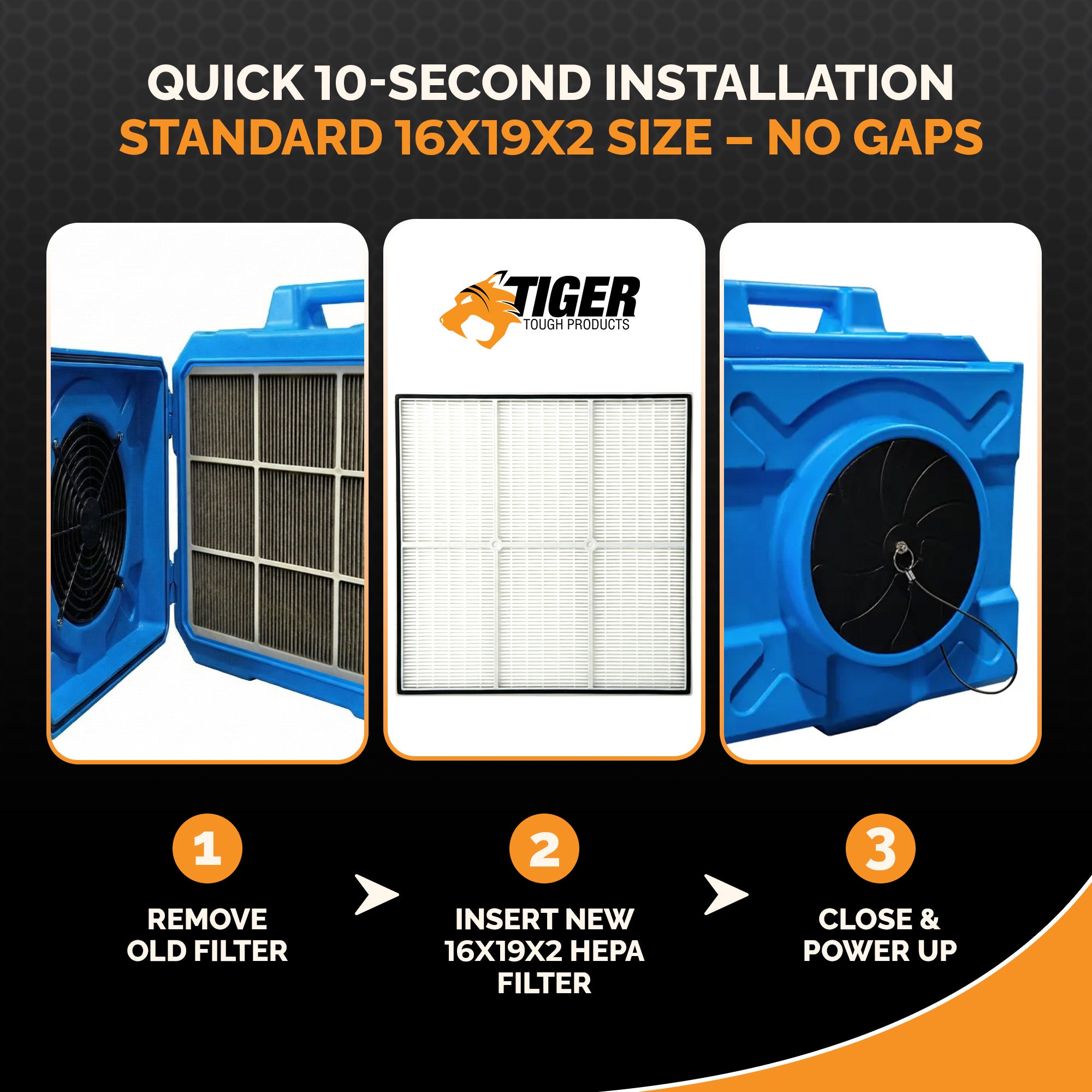 HEPA 500 Filter 16x19x2 in. For Dri-Eaz Air Scrubber F284 Misc Unit,4 Pack