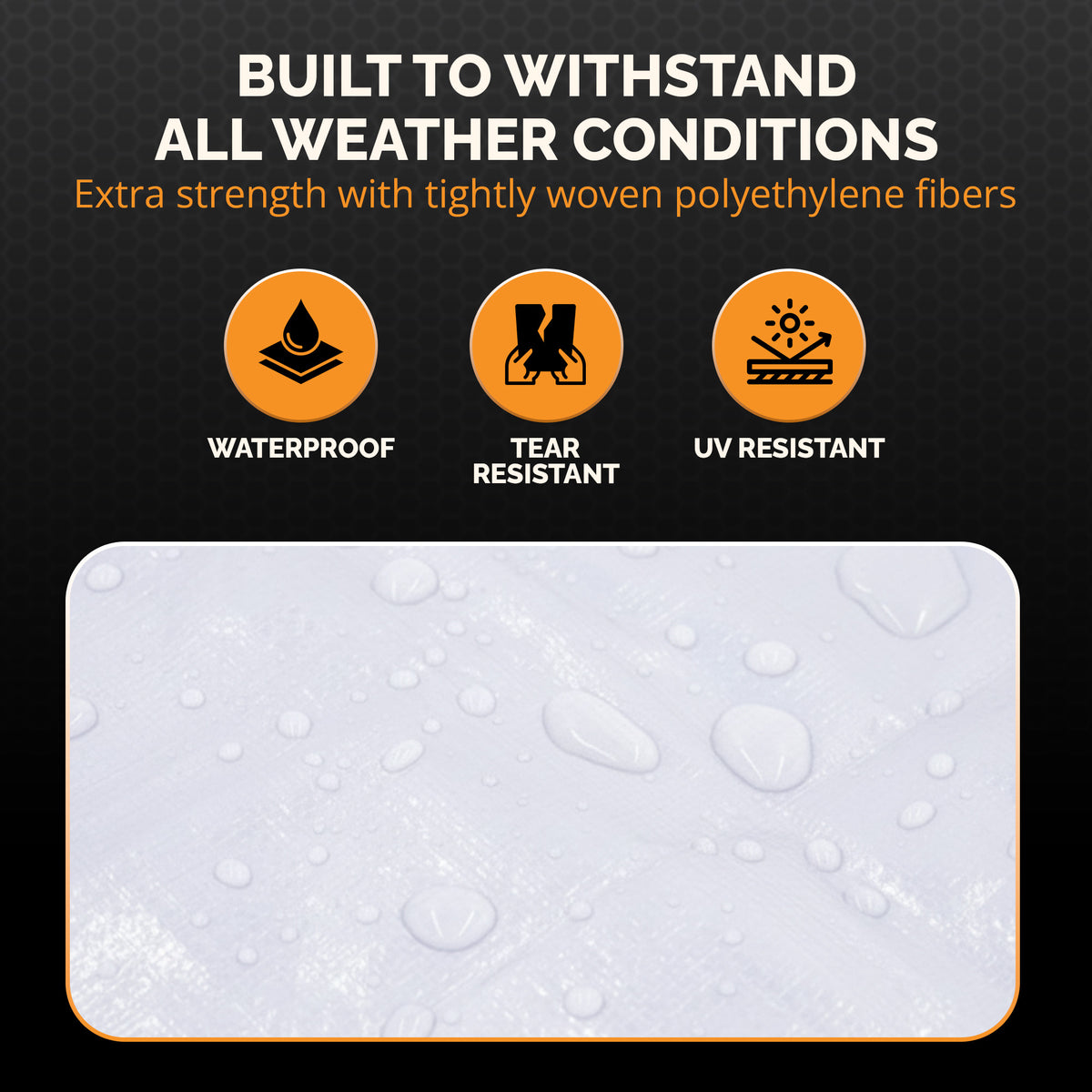 Heavy Duty 8 MIL White Tarp. All Purpose, Durable and Industrial Strength Tarp Tarp 16'x20',20'x30',30'x50',40'x60'