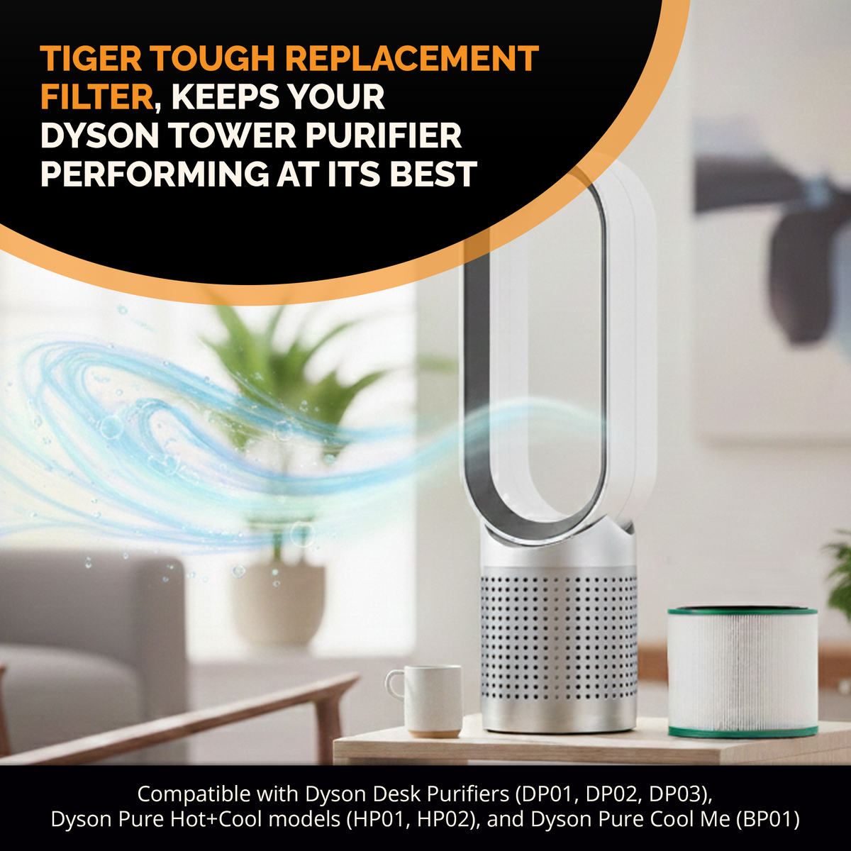 Tiger Tough HEPA Filter Compatible for Dyson Pure Hot+Cool Purifier Filter