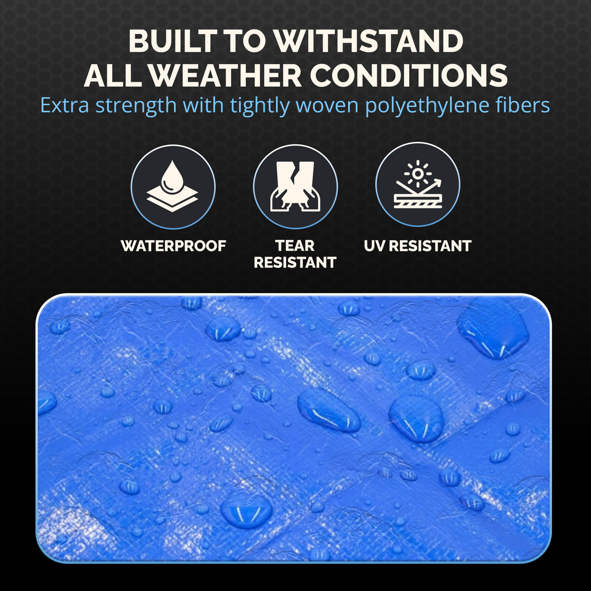 Heavy Duty 5 MIL Blue Tarp. All Purpose, Durable and Industrial Strength Tarp Tarp 6x8,8x10,9x12,9x12 (2 Pack),10x18 (2 Pack),12x16,14x30,15x15,20x16,20x20,20x30,20x30 (2 Pack),30x30,30x40,30x50,40x60