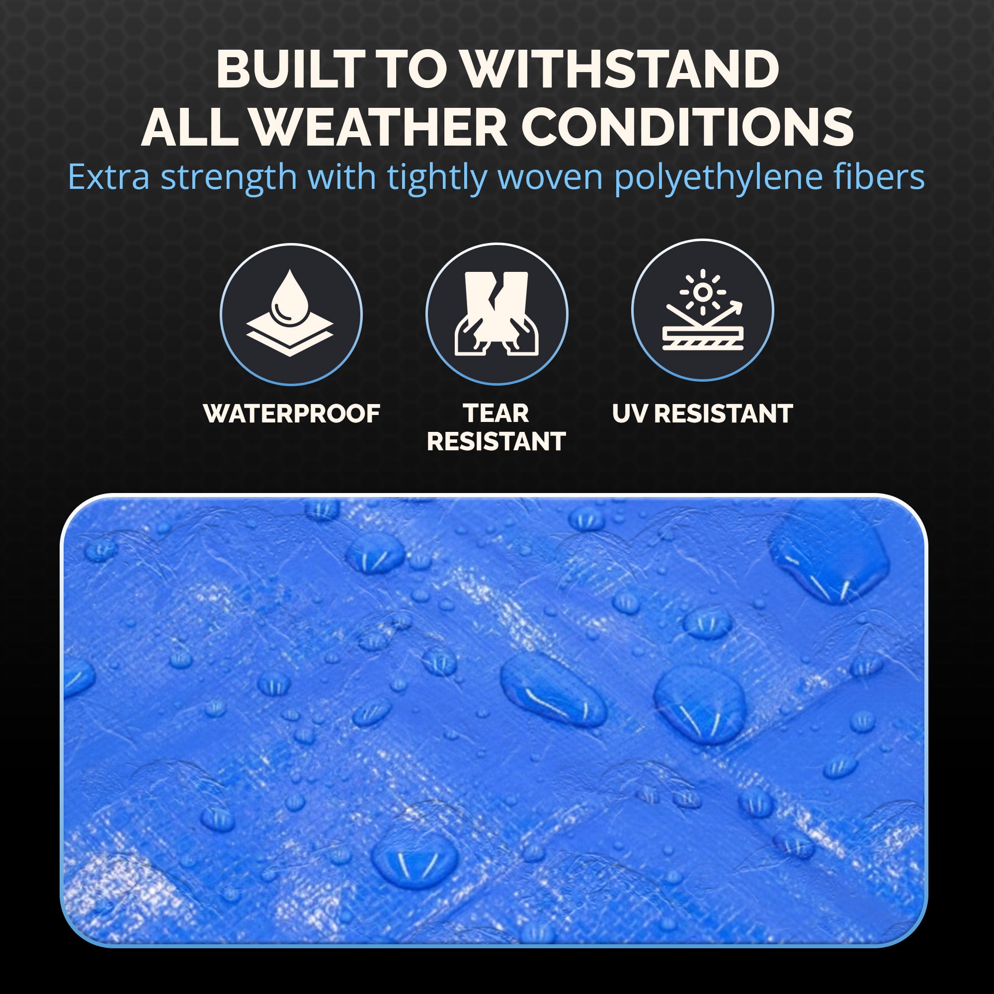 Heavy Duty 5 MIL Blue Tarp. All Purpose, Durable and Industrial Strength Tarp Tarp 6x8,8x10,9x12,9x12 (2 Pack),10x18 (2 Pack),12x16,14x30,15x15,20x16,20x20,20x30,20x30 (2 Pack),30x30,30x40,30x50,40x60