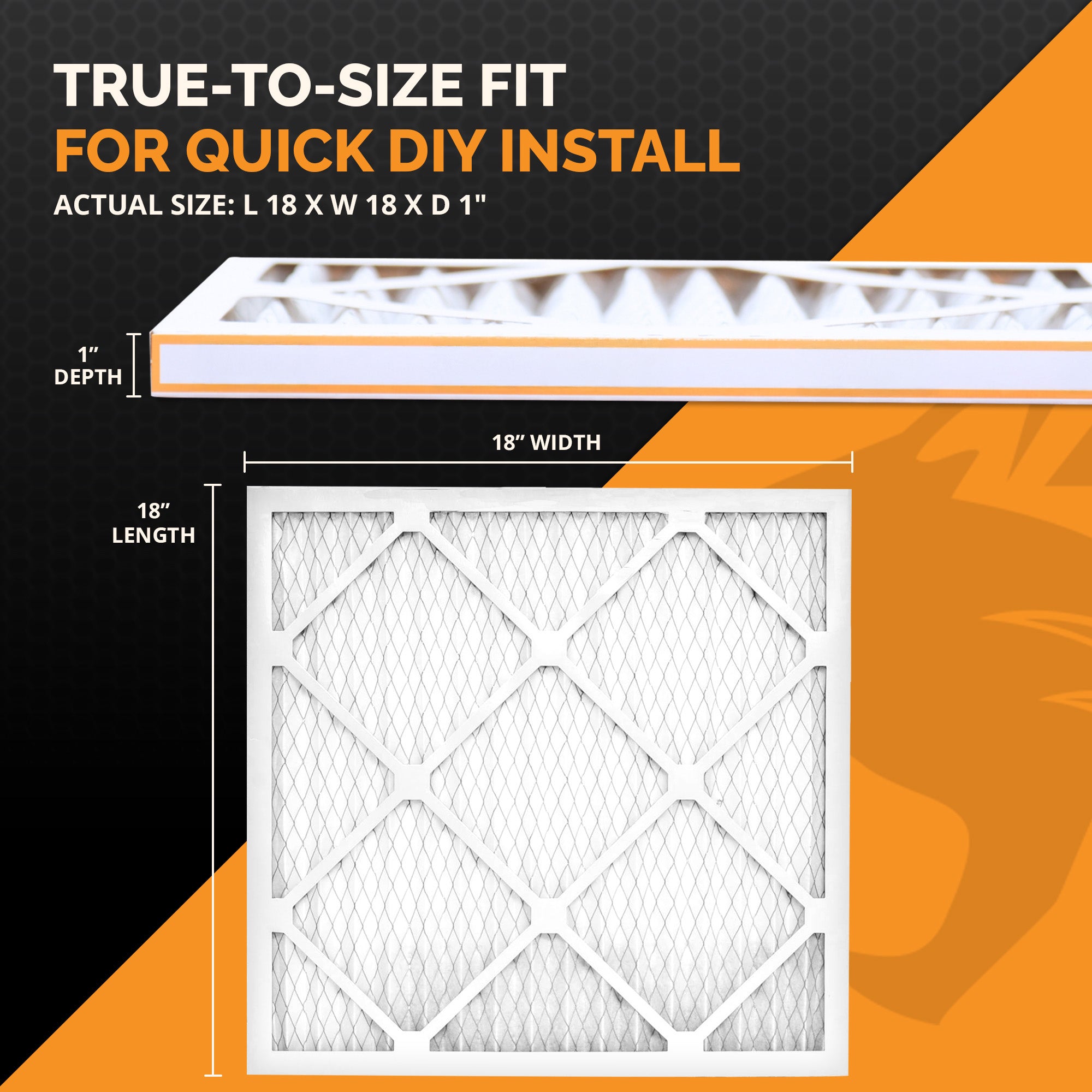 MERV 8 Pleated Filter 18x18x1 in Filter 6 Pack,12 Pack