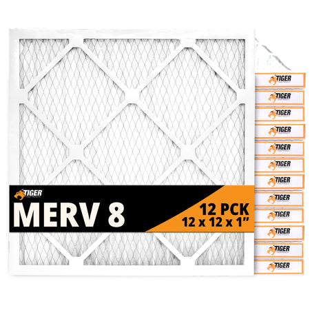 MERV 8 Pleated Filter 12x12x1 in Filter 6 Pack,12 Pack