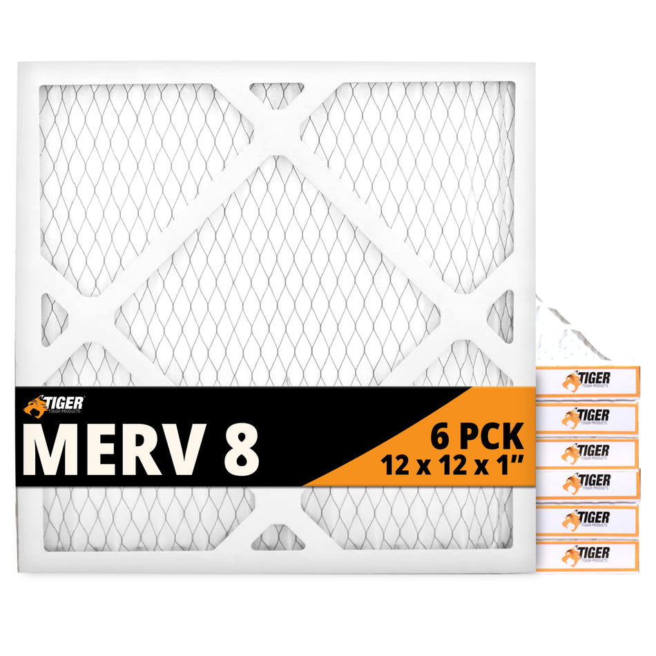 MERV 8 Pleated Filter 12x12x1 in Filter 6 Pack,12 Pack