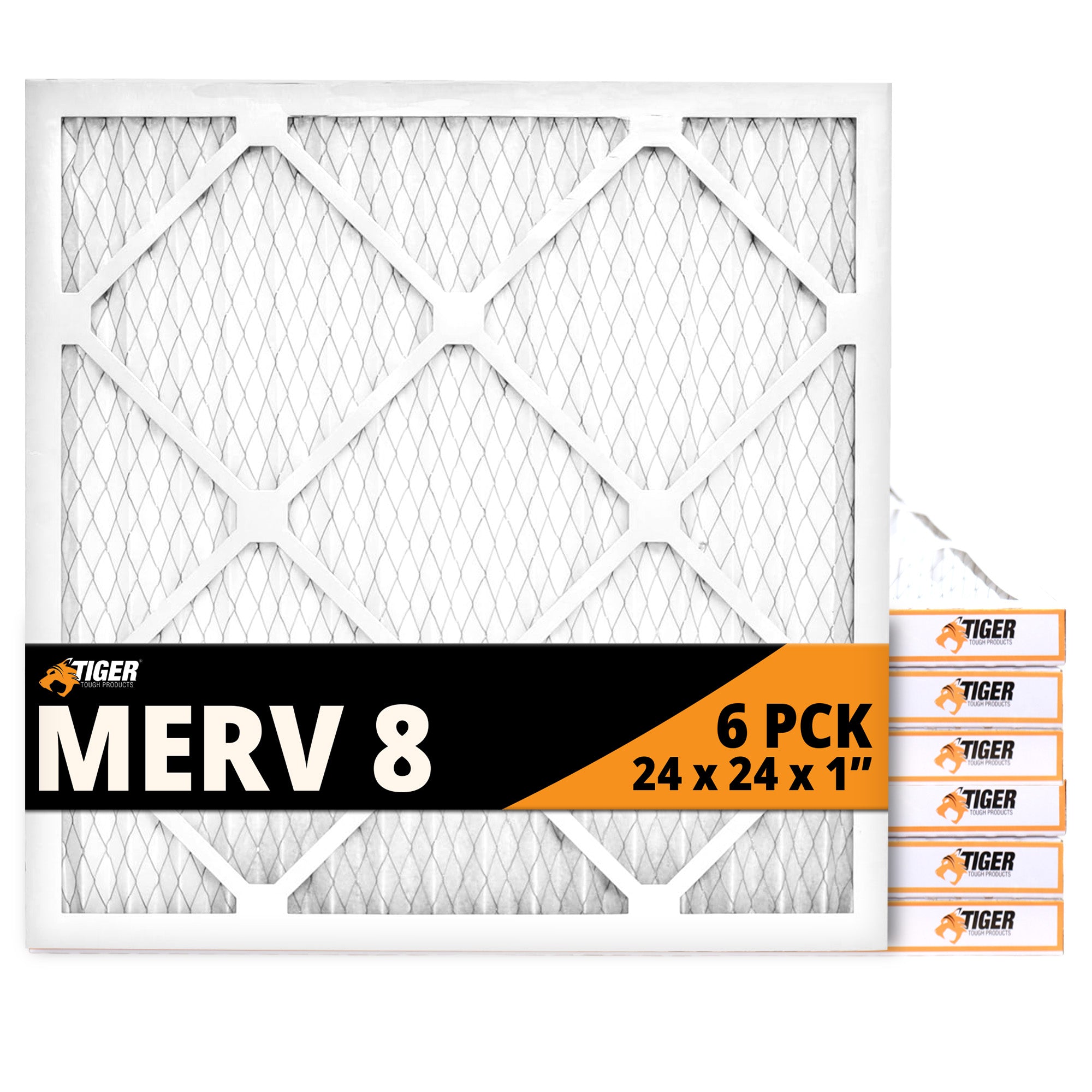 MERV 8 Pleated Filters 24x24x1 in Filter 6 pack